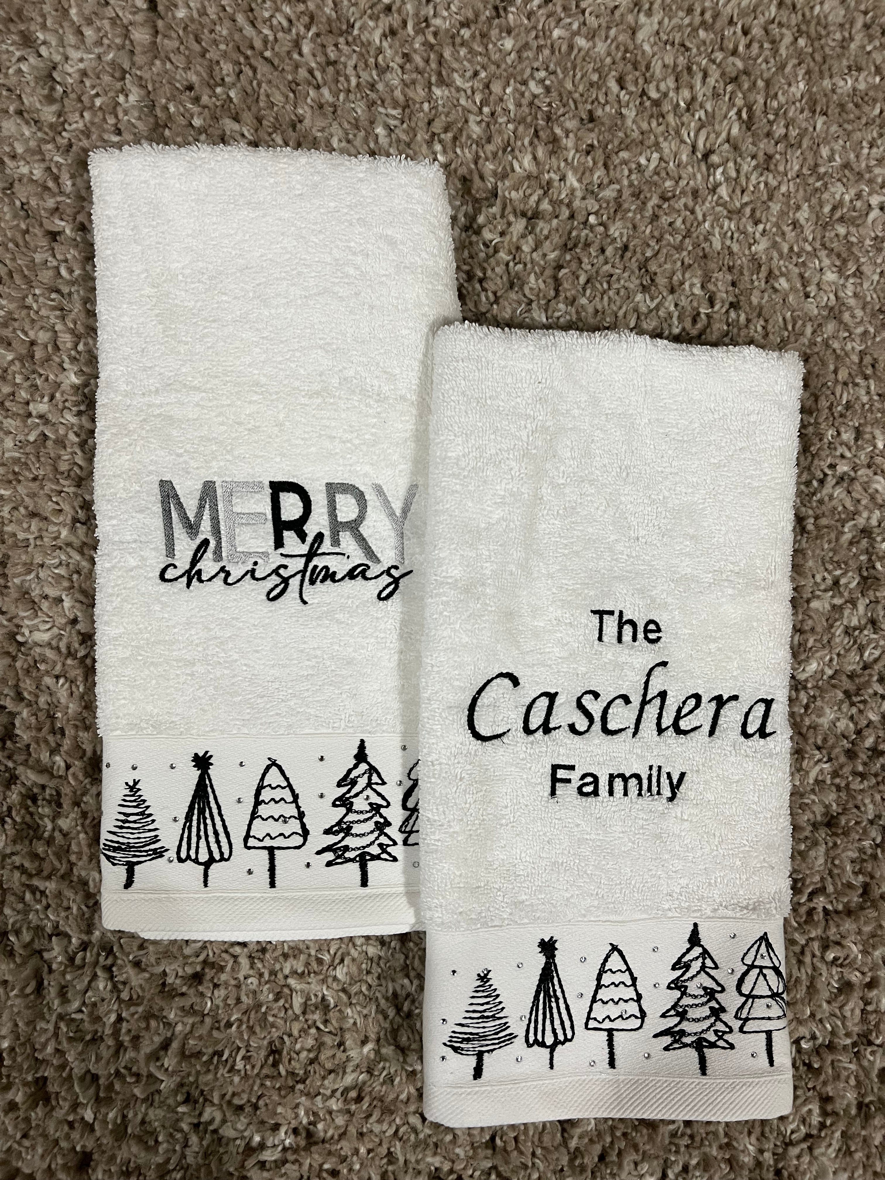 Christmas Embroidered Bathroom Towel