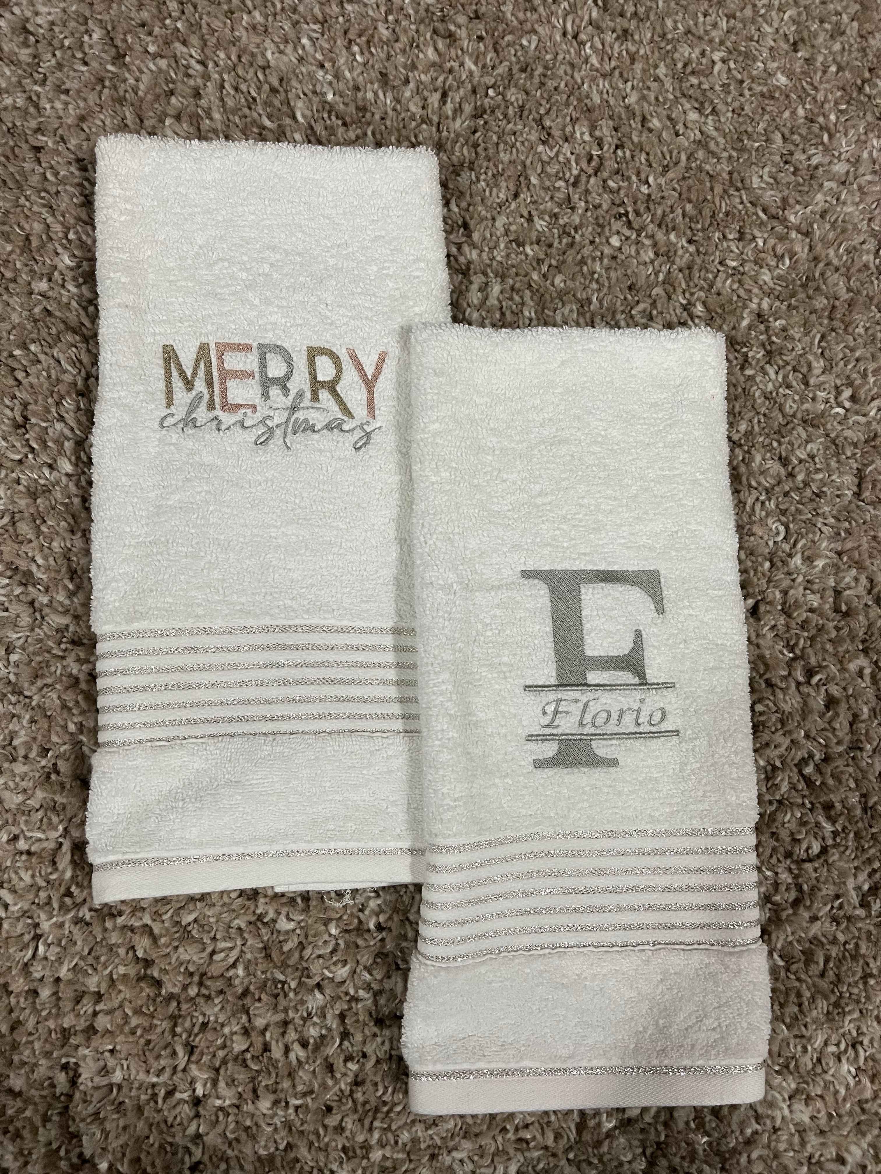 Christmas Embroidered Bathroom Towel