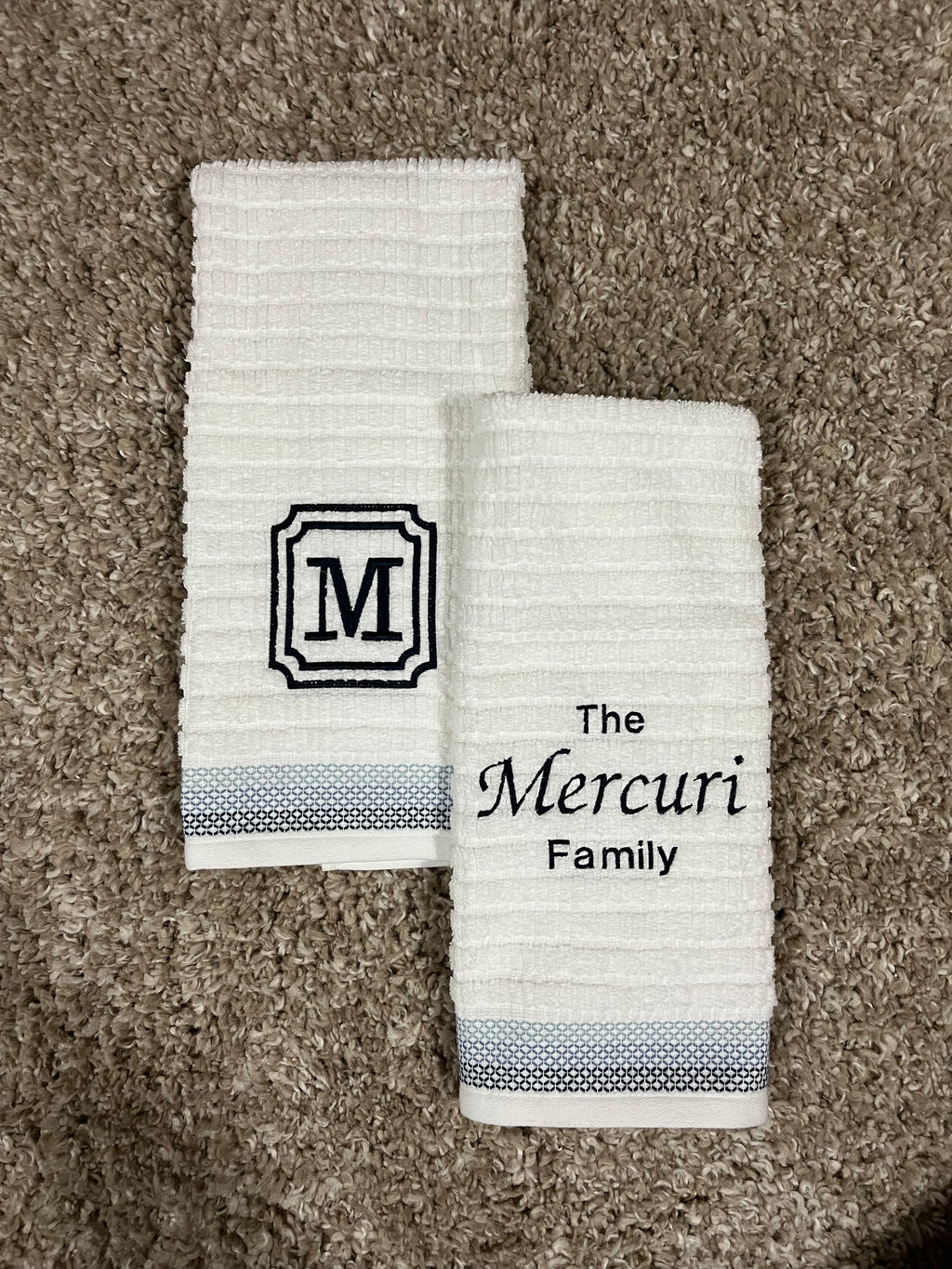 Family Name Custom Embroidered Bathroom Towel