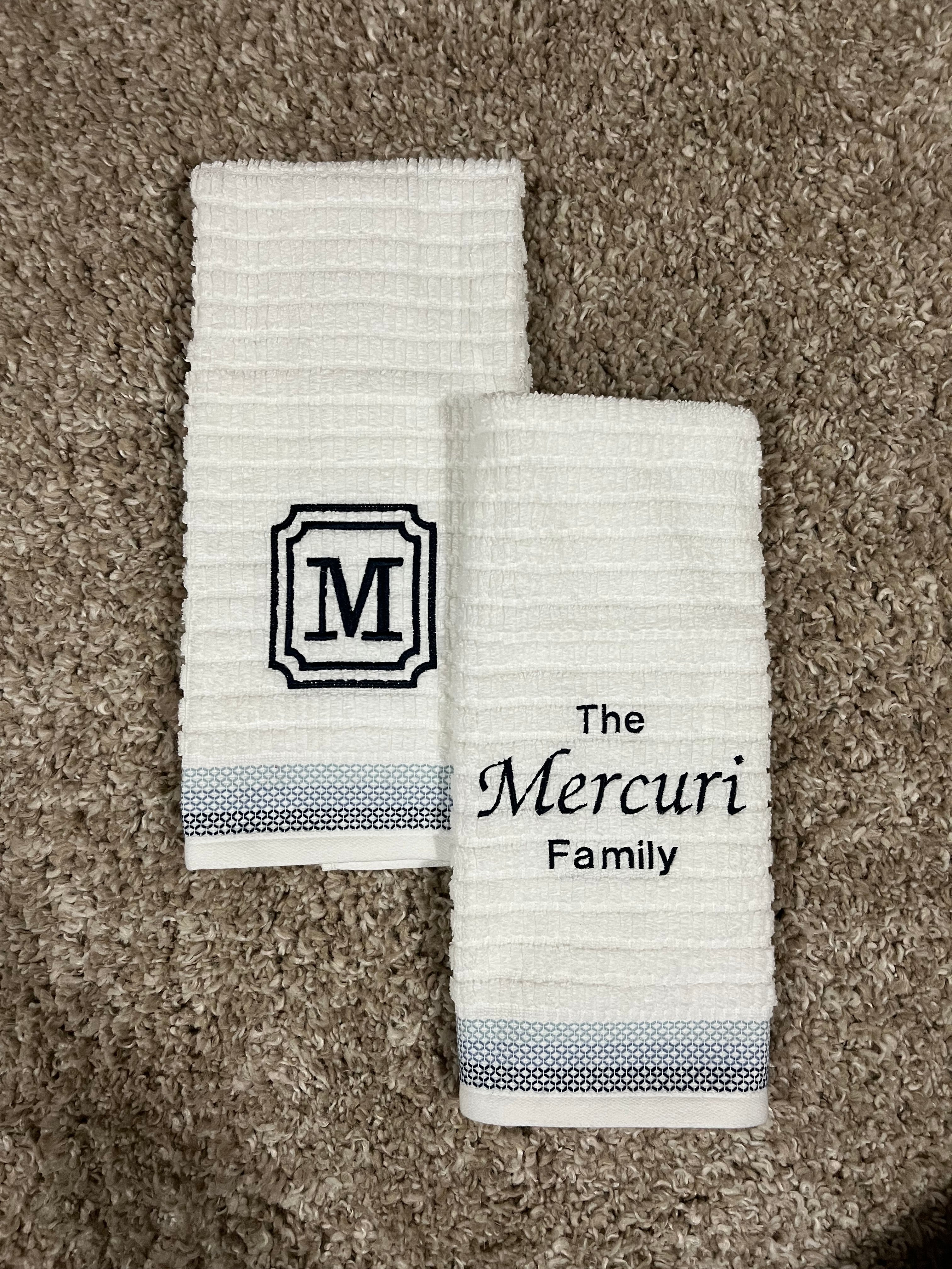 Family Name Custom Embroidered Bathroom Towel