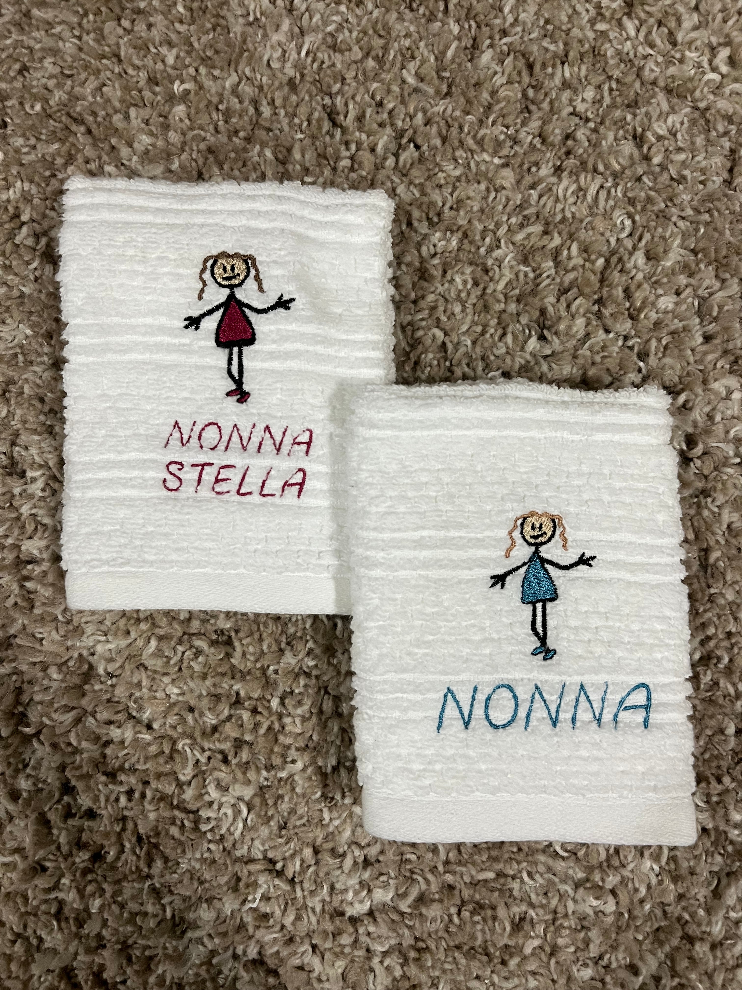 Custom Girl Embroidered Bathroom Towel with Name