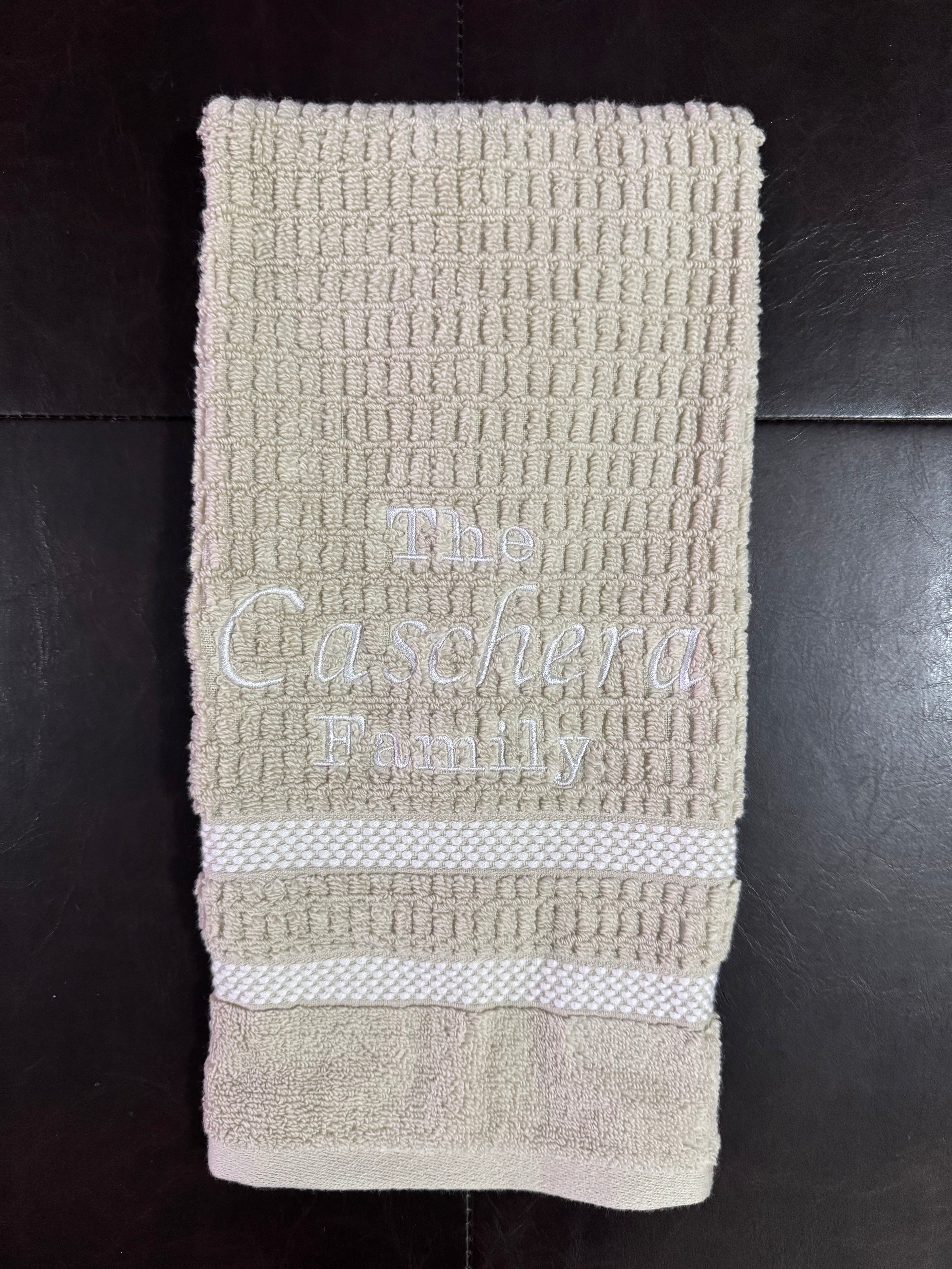 Family Name Custom Embroidered Bathroom Towel