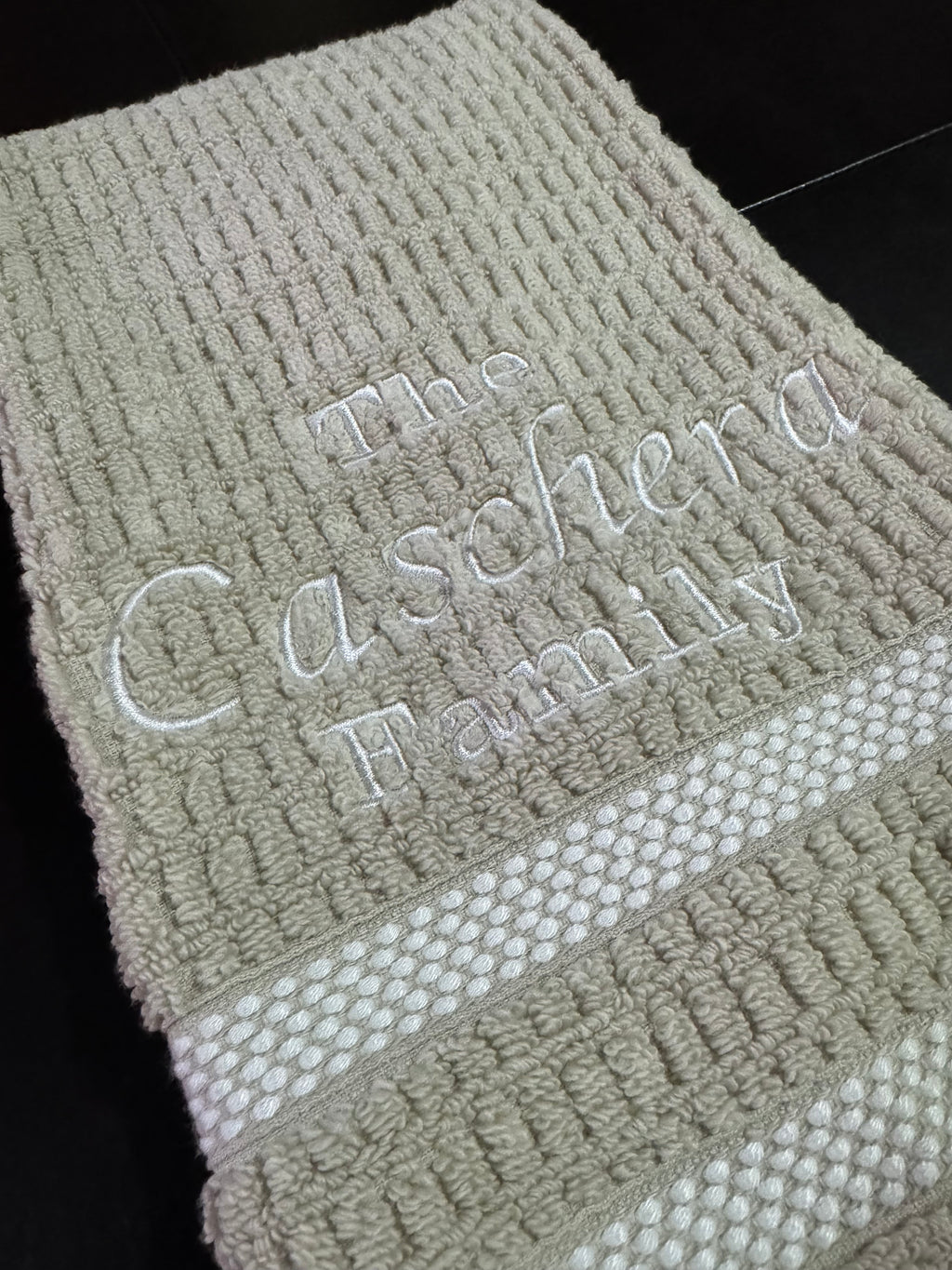 Family Name Custom Embroidered Bathroom Towel
