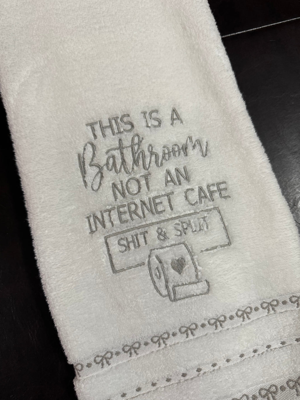 Funny Embroidered Bathroom Towel