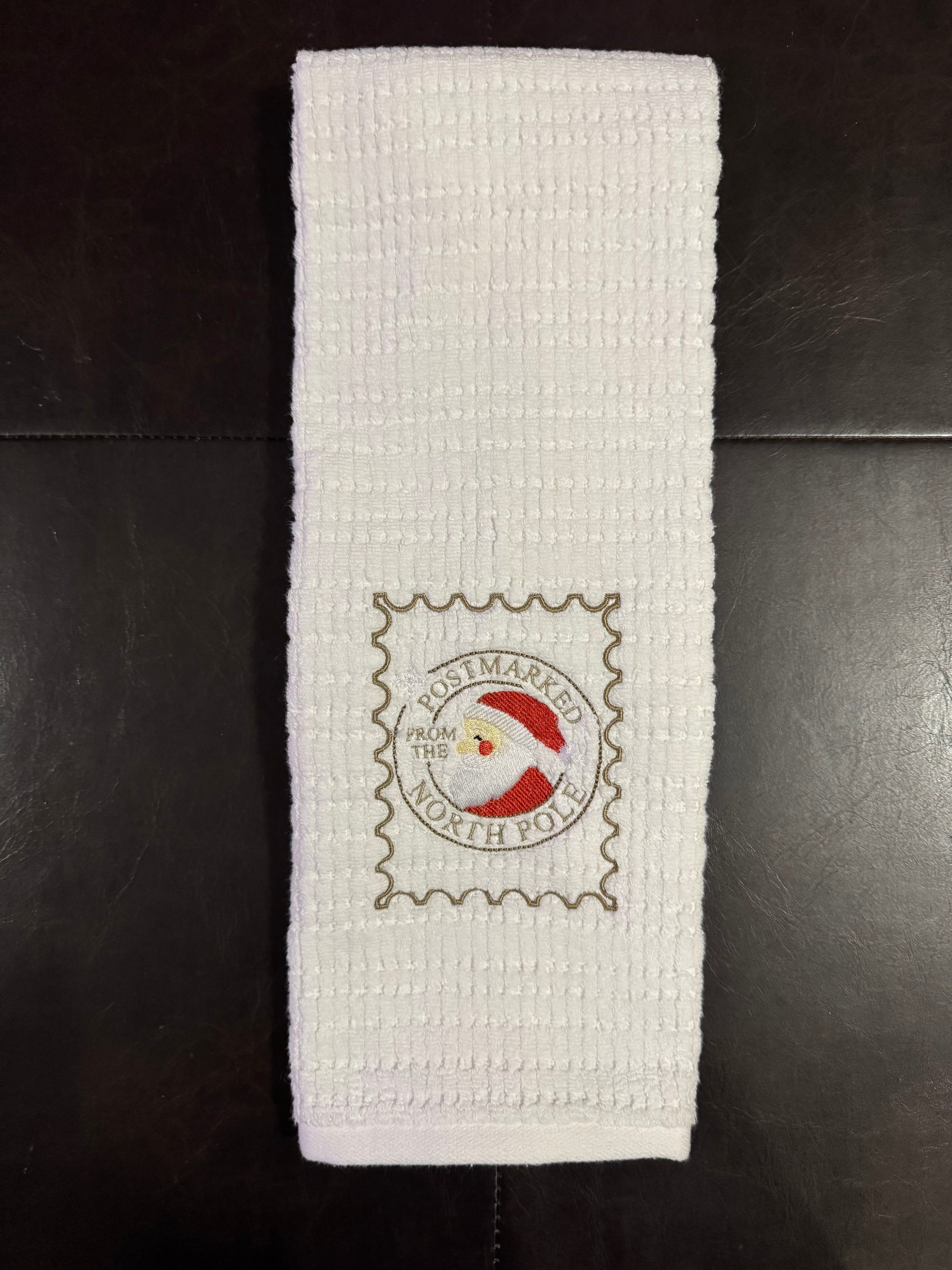 Christmas Stamps Embroidered Bathroom Towel (Set of 3)