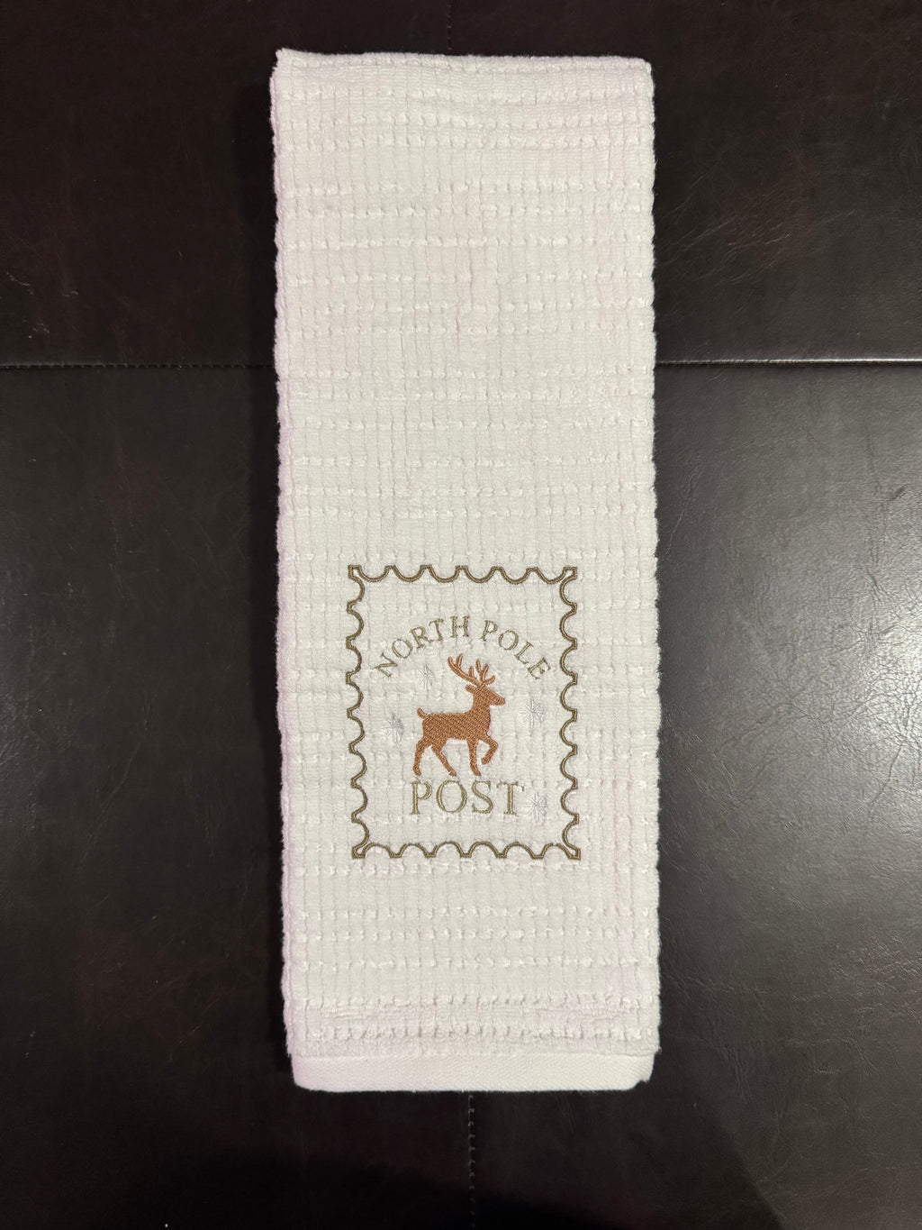 Christmas Stamps Embroidered Bathroom Towel (Set of 3)
