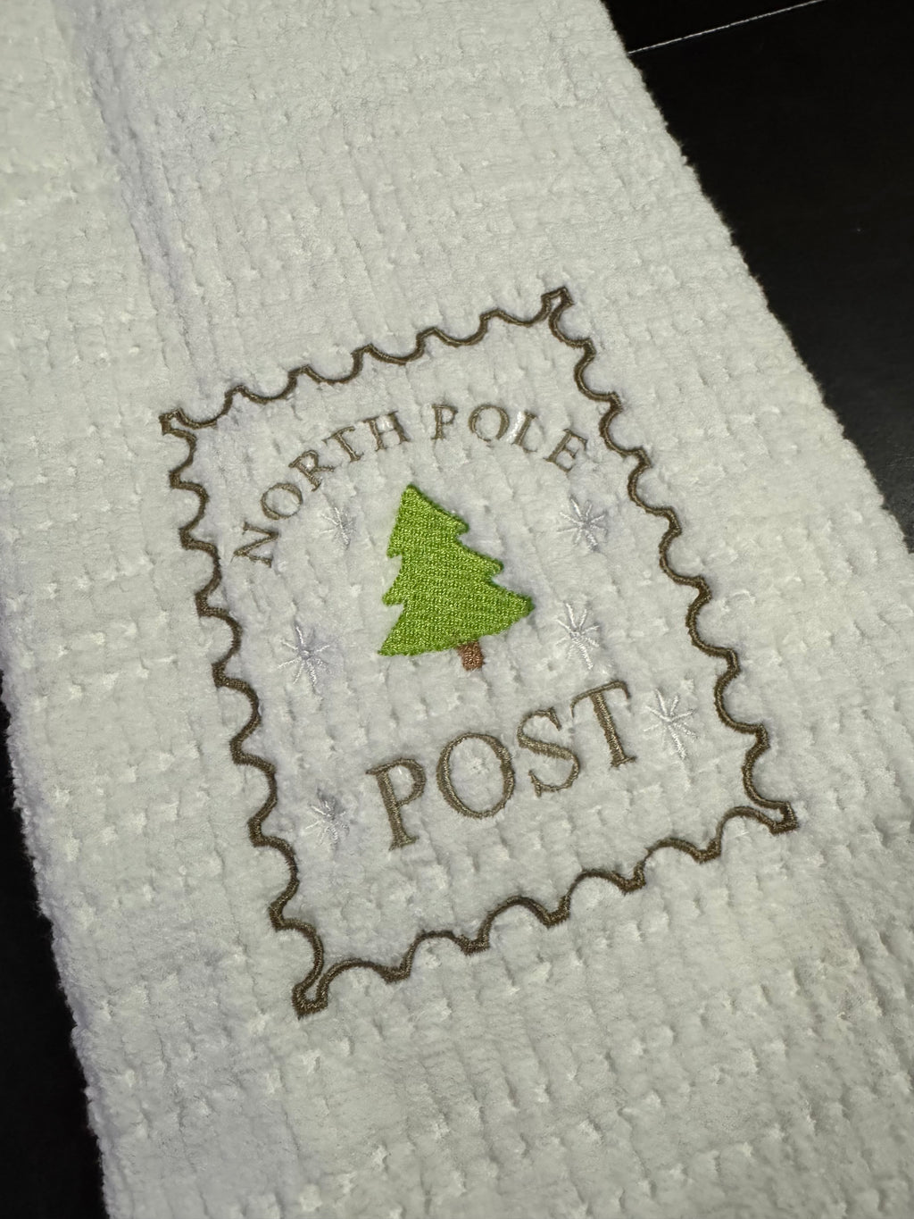 Christmas Stamps Embroidered Bathroom Towel (Set of 3)