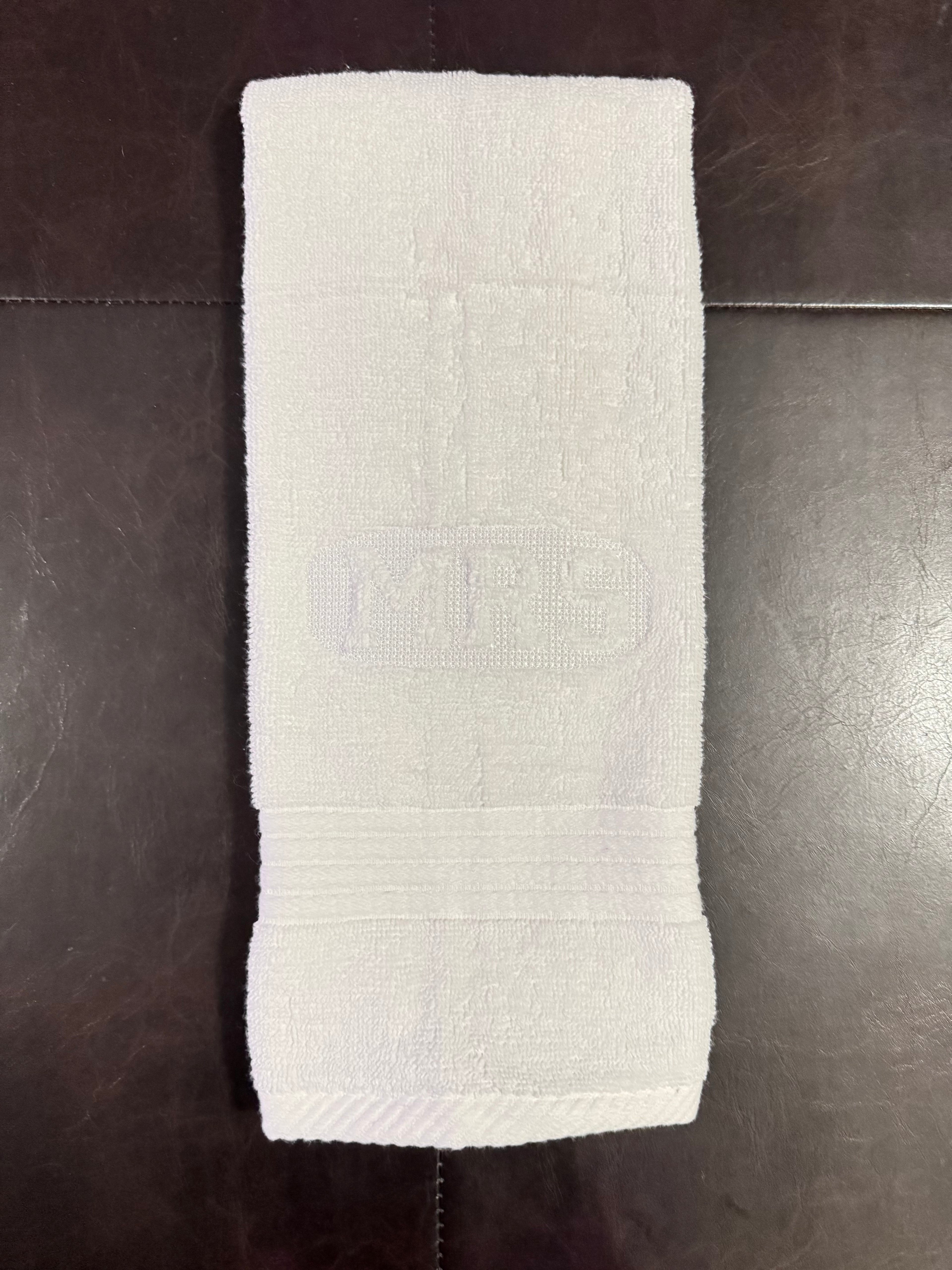 Mr & Mrs Embossed Monogram Custom Embroidered Bathroom Towel (Set of 2)