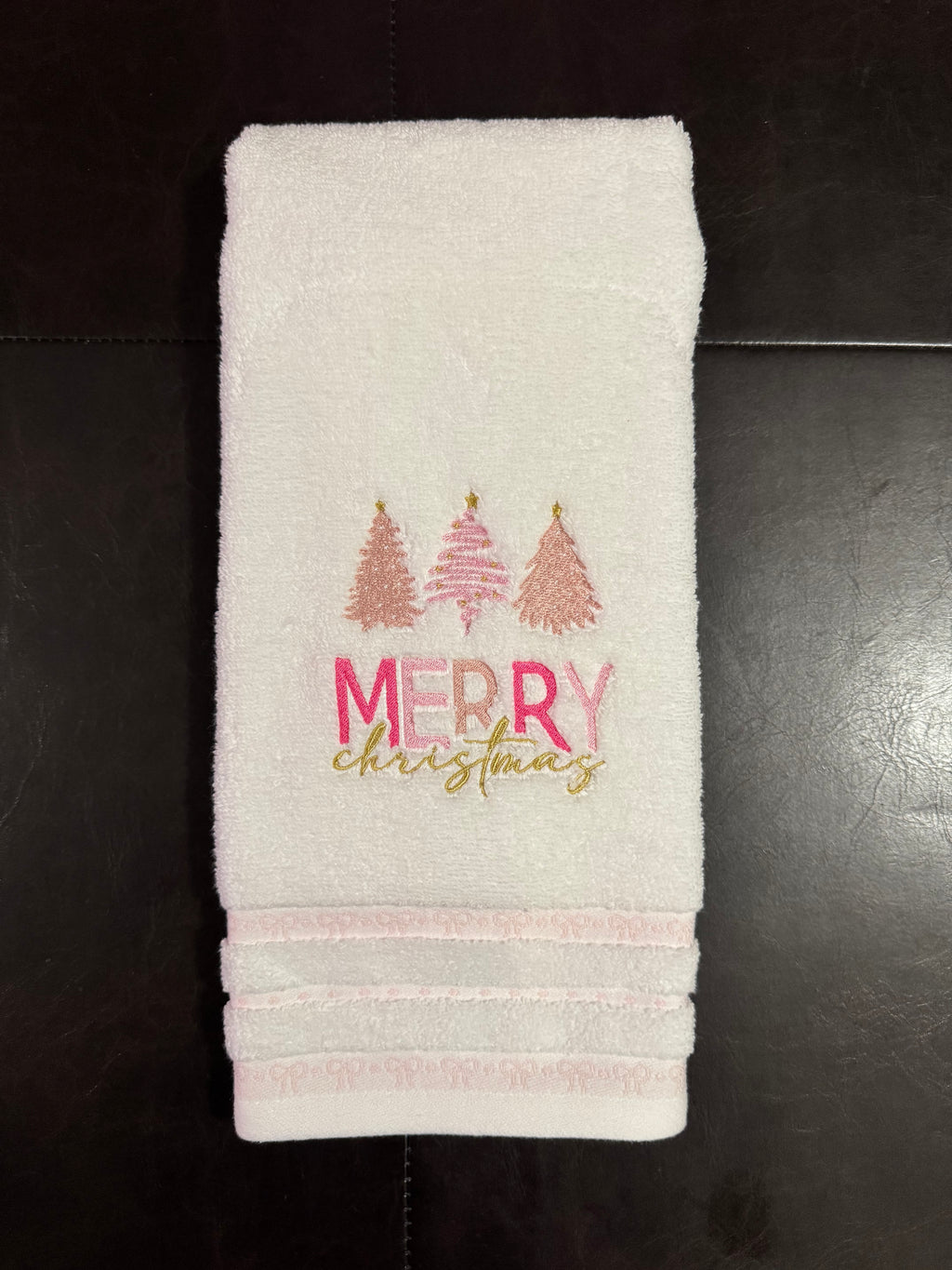 Christmas Embroidered Bathroom Towel