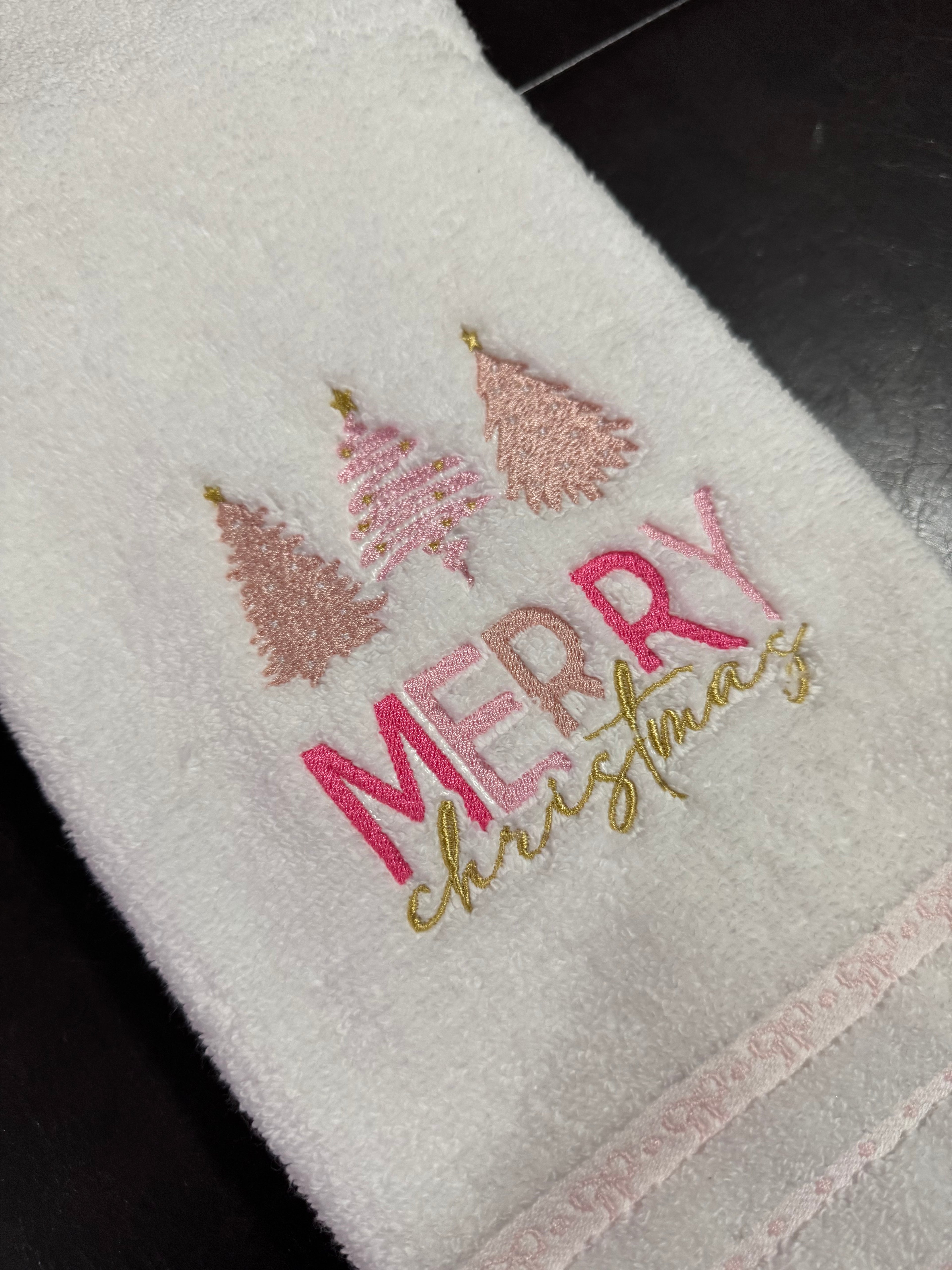 Christmas Embroidered Bathroom Towel