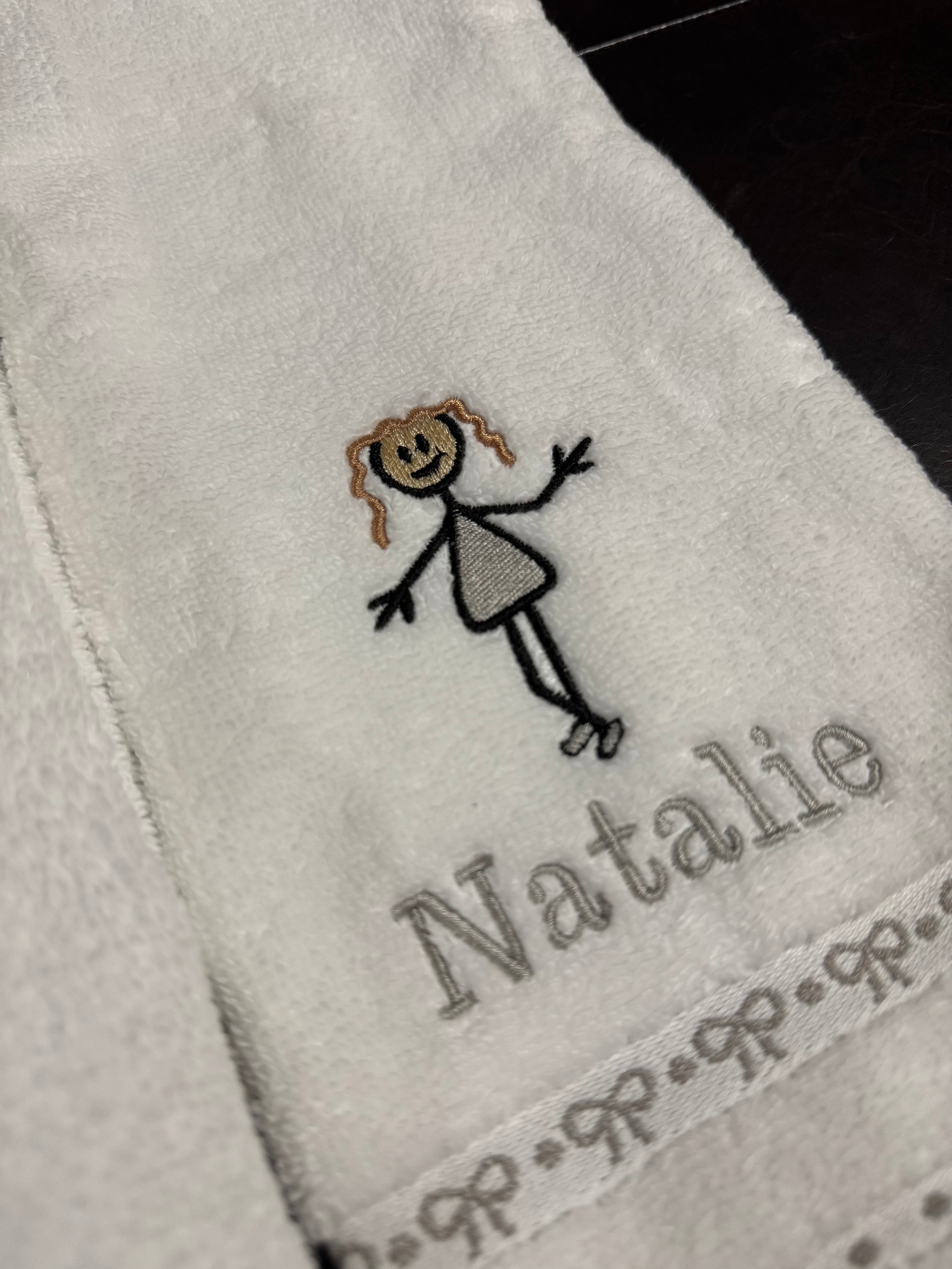 Custom Girl Embroidered Bathroom Towel with Name