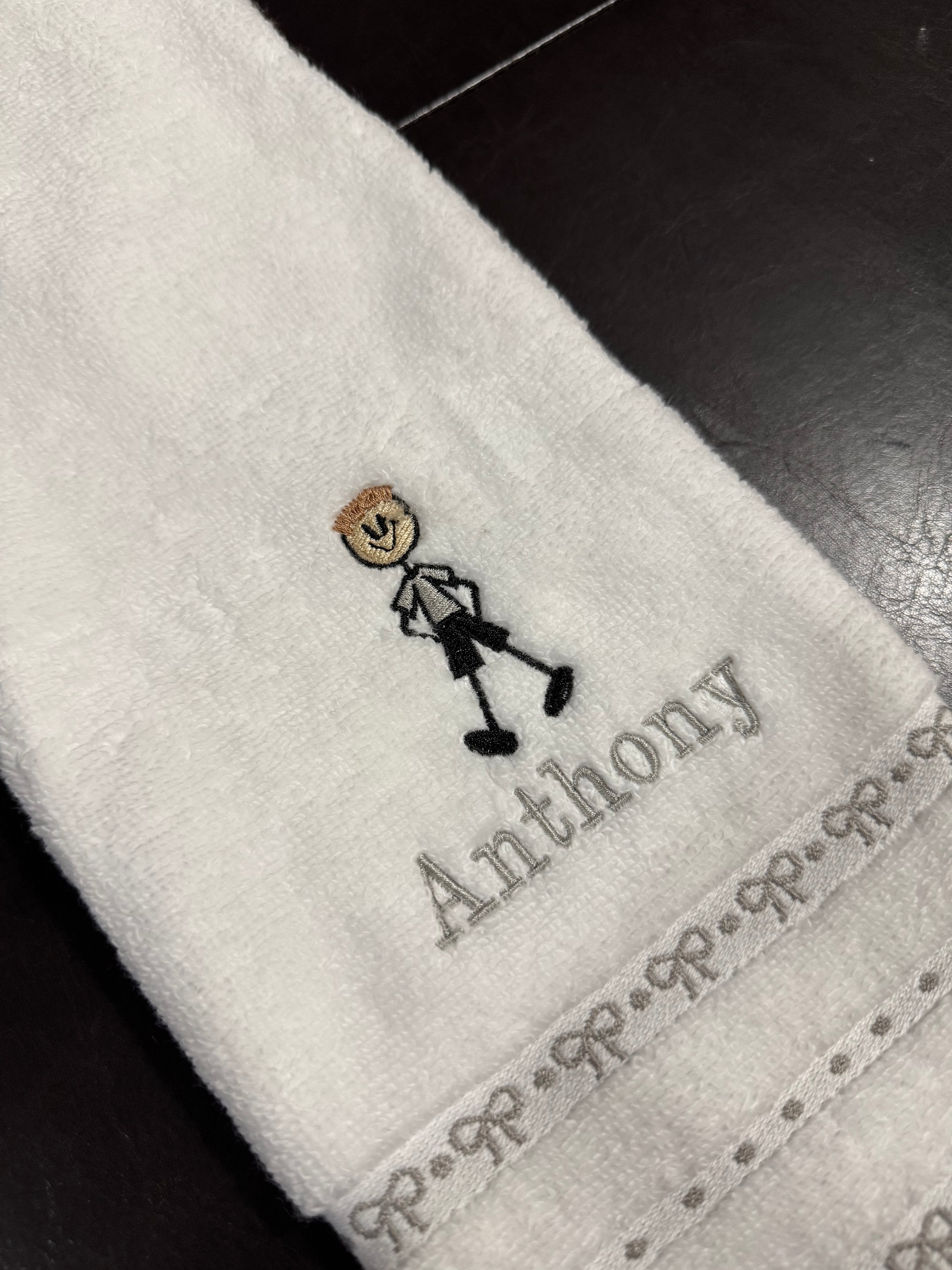 Custom Boy Embroidered Bathroom Towel with Name