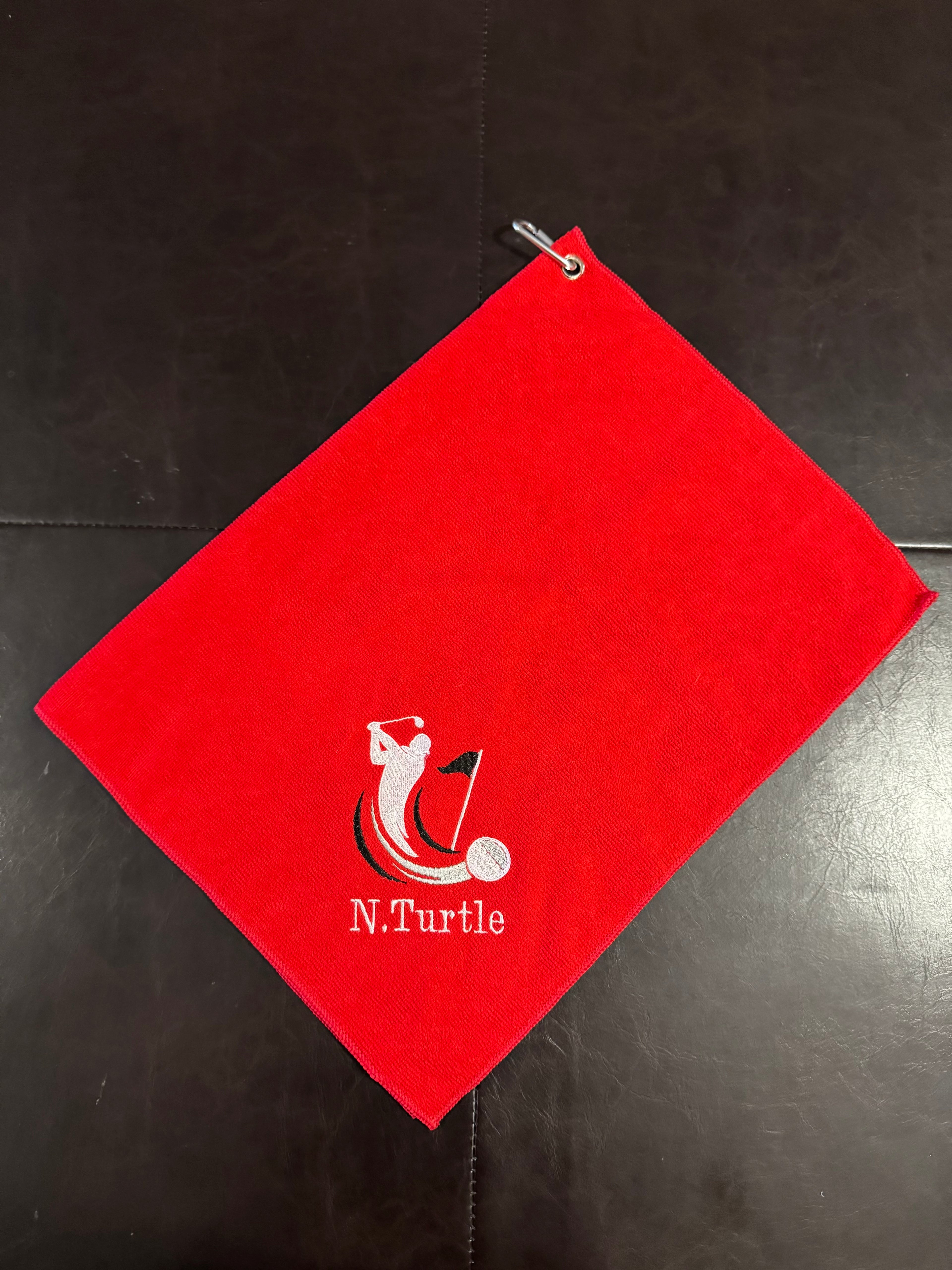 Golf Man Swinging Custom Embroidered Golf Towel