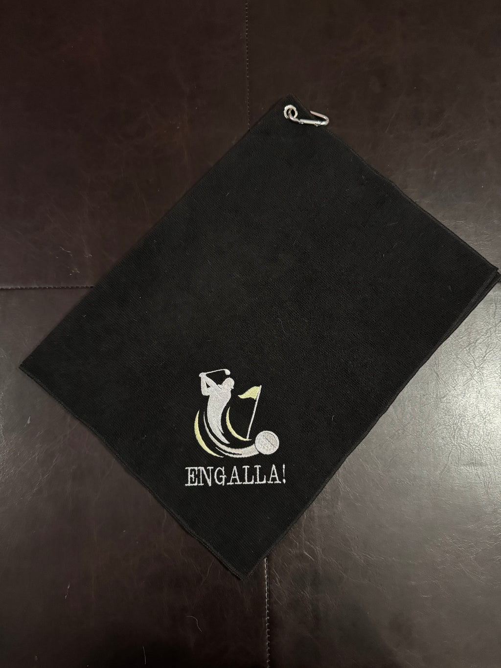 Golf Man Swinging Custom Embroidered Golf Towel