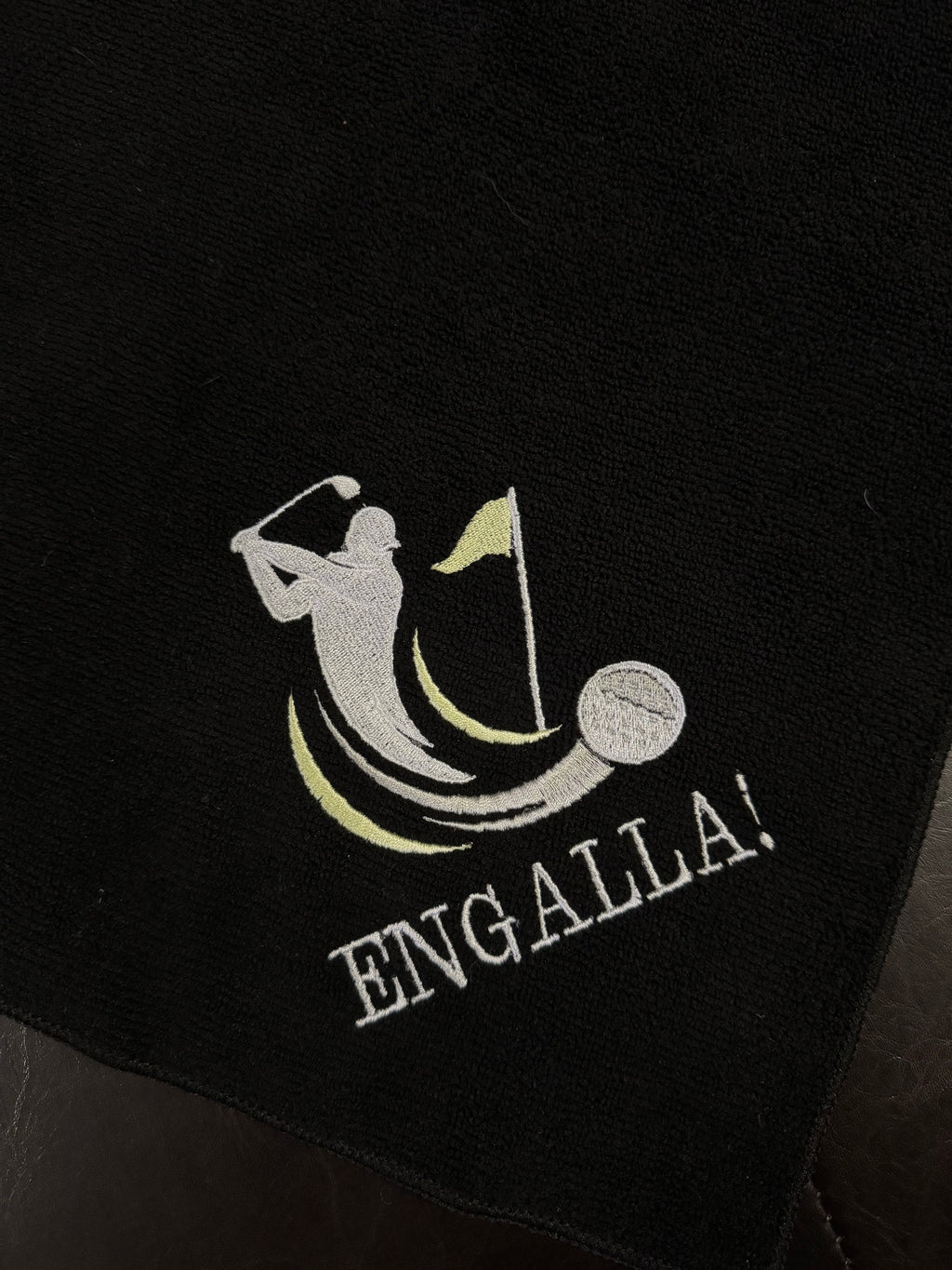 Golf Man Swinging Custom Embroidered Golf Towel
