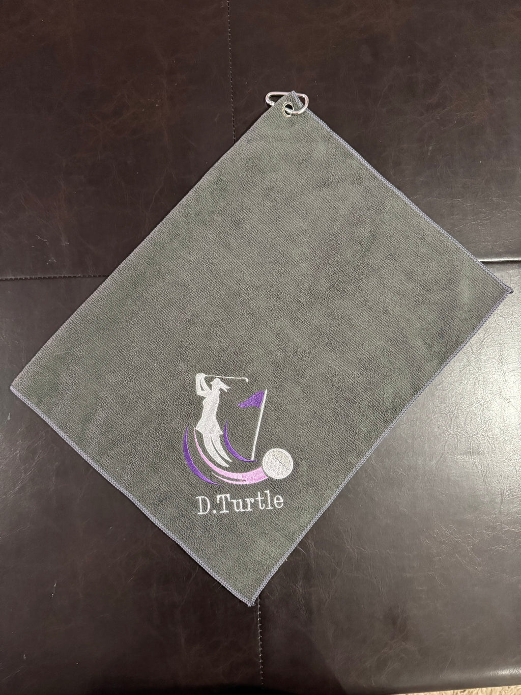 Golf Woman Swinging Custom Embroidered Golf Towel